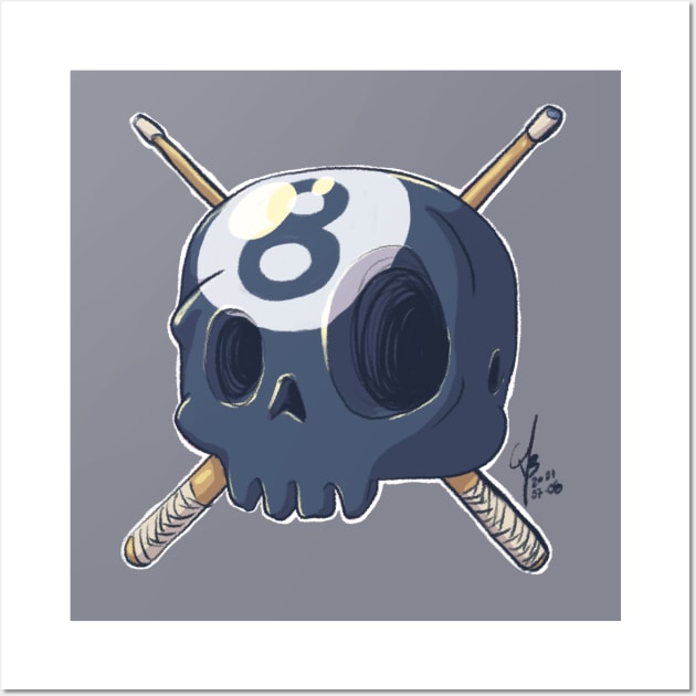 Skull Eightball v2 Wall Art by MBGraphiX